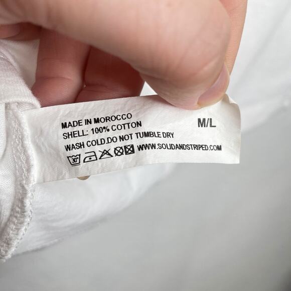 Solid and Striped Graphic Red White Short Sleeve Ringer Baby Tee Crop Top Medium - Picture 8 of 11